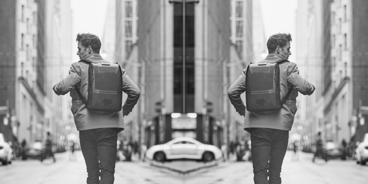 Watson business backpack black slim laptop case